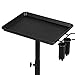 Topeakmart Rolling Salon Tray Aluminum Tattoo Tray on Wheels Adjustable Height Storage Utility Cart, Black
