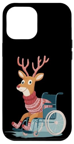 Joli Renne en Fauteuil Roulant pour Un Look de Noël Amusant Coque pour iPhone 12 Pro Max