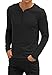 Aiyino Mens Casual V-Neck Button Cuffs Cardigan Long Sleeve T-Shirts M Black