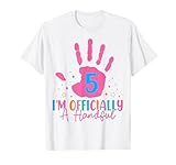 Kids I'm Officially A Handful Five 5th Birthday Girls Boys T-Shirt
