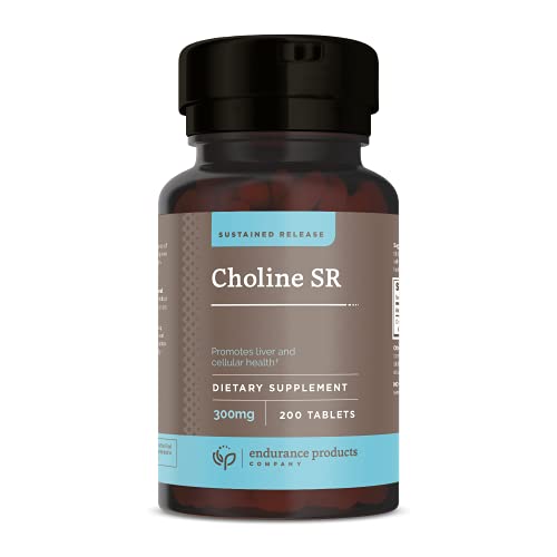 Choline Bitartrate Sustained Release - 300mg 200 Tablet - Promotes Brain Health, Mental Focus & Memory - Prenatal Supplement for Development & Growth - 100% Vegan & Non-GMO â€“ Endurance Products Co.