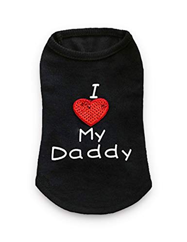 Small Dog Clothes XXS Puppy Dogs Shirt I Love My Mom Mommy Dad Daddy Dog T Shirts for Small Dogs - Image 3
