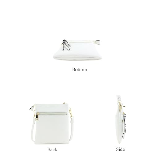 Image of Isabelle Small Lightweight Shoulder Bag for Women, Mini Multi Zipper Pocket Crossbody Handbag with Adjustable strap