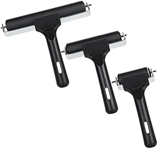 LOLYSIC Rubber Brayer Rollers for Crafts, Set of 3 (2.3 Inch, 4 Inch, 6 Inch), Brayer Roller for Ink Oil Painting, Printmaking, Block Printing, Ink Paint, Stamping, Arts & Crafts