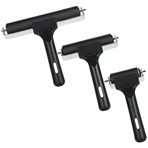 LOLYSIC 3Pcs Brayer Roller, 6cm / 10cm / 15cm Soft Rubber Rollers for Printing, Ink Roller Printing Roller Art Rollers for Gel Plate Printing Block Printmaking Stamping Art & Crafts