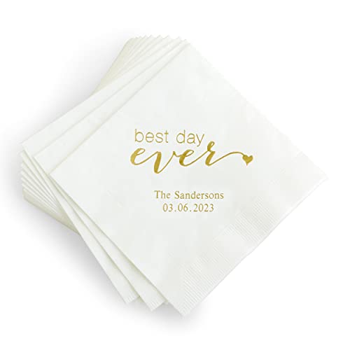 Weddingstar Personalized Printed Paper Napkins 3-Ply 50 Pack - Cocktail