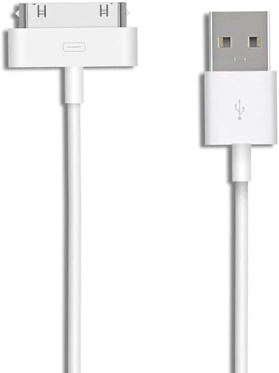 30 Pin Charger Cable Compatible with iPhone 4 4s 3G 3GS, iPad 1st 2nd 3rd Generation, iPod Touch, iPod Nano, iPod Classsic USB Sync & Charging Cord (1-Pack)