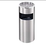 Poubelle de hall en acier inoxydable sur pied extérieur Poubelle à poussière Cendrier à cigarettes Support de cendrier sur pied, 2 en 1 Poubelle en métal Cendrier à cigarettes Support OutdoorTrash Can