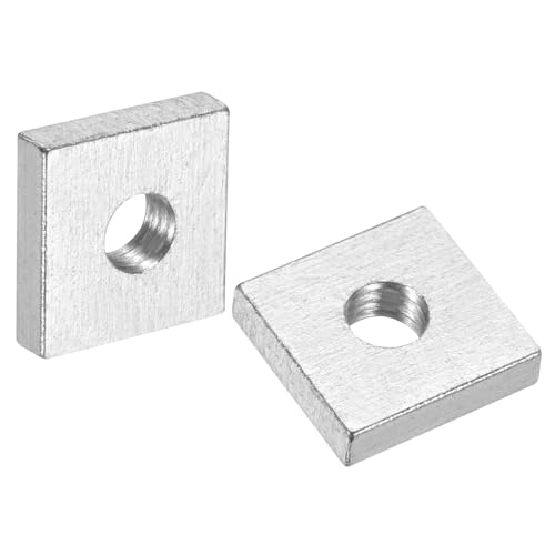 uxcell 100Pcs M5x13mmx3mm Square Nuts, Carbon Steel Zinc Plated, Silver