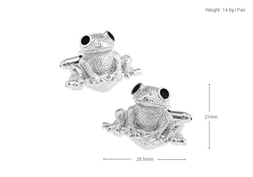 Mancuernillas hombre rana plata negro negocio boda miniatura 5