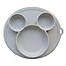 HAKLAKY Babyteller Schale Baby Fütterung Platte Löffel Geschirr Set Lebensmittel Silikon Safety Bowl Kinder Kinder Essen Teller Training Geschenk Teller Schalen für Kinde (Color : Grey)