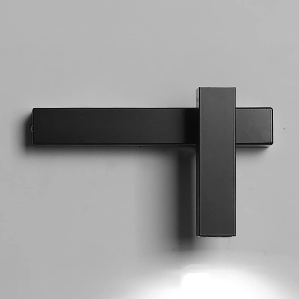 Lámpara de pared de lectura de cabecera negra con iluminación LED moderna