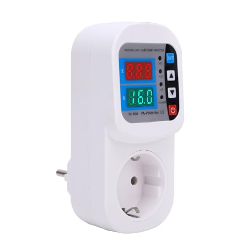 Odorkle Protector Digital de Salida 16A Regulador de Voltaje Ajustable Protector de Corriente Automático con Pantalla LED para el Hogar