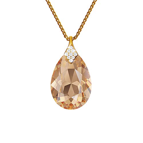 Collier femme argent 925 poire avec pendentif plaqué or et sa boite cadeau élégante