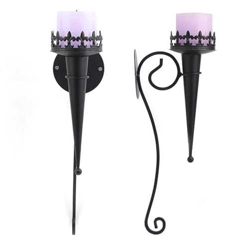 Bougeoir, Bougeoir Mural, Bougeoir d'art en Fer, Bougeoir | Bougeoir Décoratif De Torche, Bougeoir Mural De Chandelier De Fer Forgé De Torche