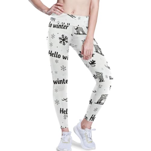 Pantalones de yoga para el día a día y entrenamientos de invierno con estampado de ciervo