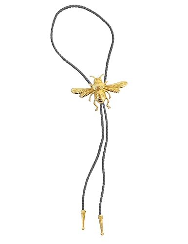 Image of Daisy Del Sol Gemstone Bolo Tie Braided Vegan Faux Leather Natural Stone Gold Handmade Necklace Adjustable Boho Western Jewelry