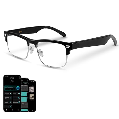 Image of GenXenon AI Glasses for Men Women, Powered by ChatGPT, AI Real-time Translation,Bluetooth Translator Glasses with Speaker,No Subscription,Smart Glasses for Work Travel-Silver