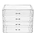Cabilock Clear Makeup Organizer Acrylic Cosmetic Box Desktop Makeup Storage Case Drawer Type Transparent Makeup Box for Home Dorm Table Use