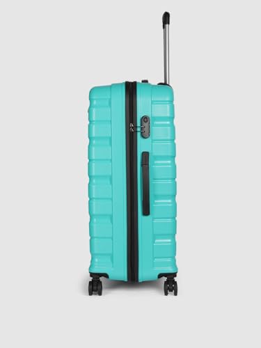 Image of Teakwood 76 CM Unisex Trolley Bag for Travel, Hard Cabin Trolley Large Travel Suitcase Bag, Lock System 360 Degree 8 Rotating Wheels (76 CM, Aqua Green)