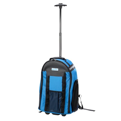 Cofan Mochila portaherramientas | Mochila con múltiples bolsillos | Mochila con ruedas y barra extensible | Peso de carga máximo de 20 kg | Medidas: 350 x 200 x 500 mm