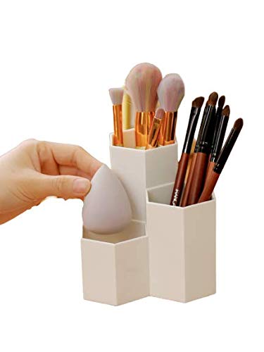 Susan Sara Lifestyle Makup Organizer Box Plastic Stationery Makeup Holder 3 Compartments Case Holder Cosmetic Box Pen holder - 3 PCS Set