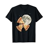 月とピザの天文学 満月 深夜 星雲 サイエンス ユーモア 夜空 月食 望遠鏡 ピザ愛 Tシャツ
