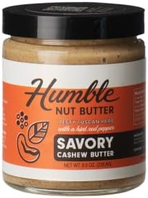 Humble Nut Butter | 8.0 oz (Pack of 1) | Sundried Basil Cashew Butter | High Protein Healthy Snacks | Gluten Free & Vegan | Garlic, Basil, Sundried Tomatoes & Red Pepper | Gourmet Housewarming Gift
