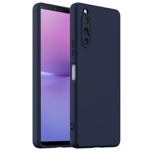 BRAND SET Funda Magnética para Sony Xperia 10 V Compatible con MagSafe, Tacto Suave con Forro de Microfibra Carcasa Protectora Silicona para Sony Xperia 10 V Case (Azul Marino)