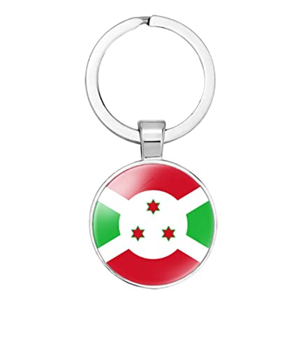 vmcoatdu Burundi National Flag Key Chain Keyring Gift Men Women
