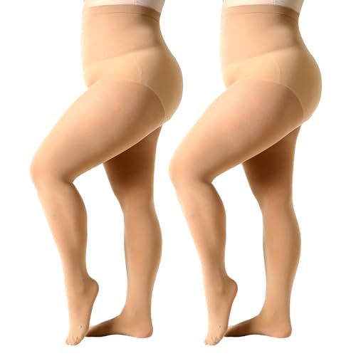Image of MANZI Plus Size Tights for Women Queen Size Nylons Stockings Pantyhose