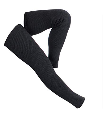 Women Teen Girls Super Long Fleece Knee Padded Leg Warmer Winter Stretchy Warm Knee Braces Leg Sleeves Support Protector Over-Knee Socks Legging for Snow Skiing Dance Yoga Cycling Camping Arthritis3
