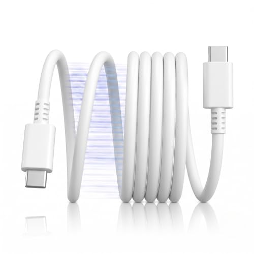 Image of Type C to Type C Mobile SuperFast Charging Cable for Data Transfer Galaxy A55 /M55 /F55 /F15 /M15 /A14 /A34 /F23 /M14 /M34 /M33 /S21fe /S22 /S23 /S23 Fe 5G /S24, White (Free Cable Protector)