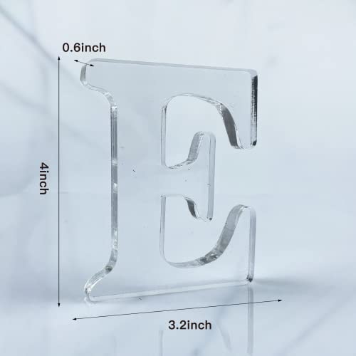 4 Inch Designable Acrylic Letters Unfinished Acrylic Letters For Wall Decor Decorative Standing Letters Slices Sign Board Decoration For Craft Home Party Projects (E) #TOP1
