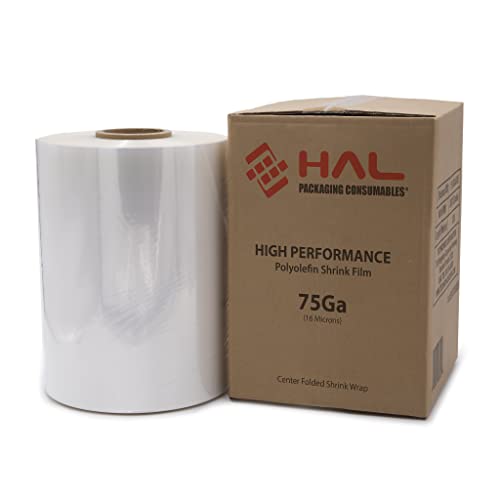 HAL PACKAGING CONSUMABLES Shrink Polyolefin Film Roll Heat Wrap (10 Inch x 75 Gauge)