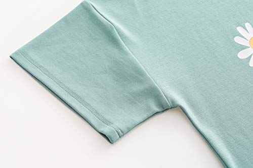 Vopmocld Big Girls' Short Sleeve Long Pants Pajama Sets 2PCS Cartoon Pattern & Letters Printed Sleepwear Lounge for Teens4