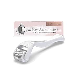 Kitsch Derma Roller for Face | Face Roller Skin Care Tools & Microdermabrasion Tool | Derma Roller for Beard | Facial Microneedle Roller | Micro Needling Roller 0.25mm with Case/Ebook, (White)