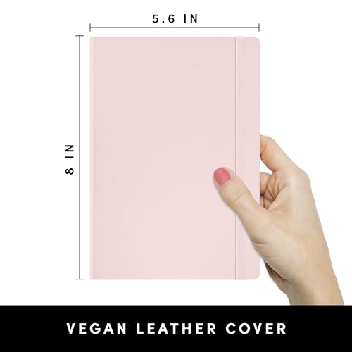 Image of PAPERAGE Graph Paper Journal Notebook, (Blush), 160 Pages, Medium 5.6 in x 8 in - 100 GSM Thick Paper - Hardcover Grid Notebook for Work or School