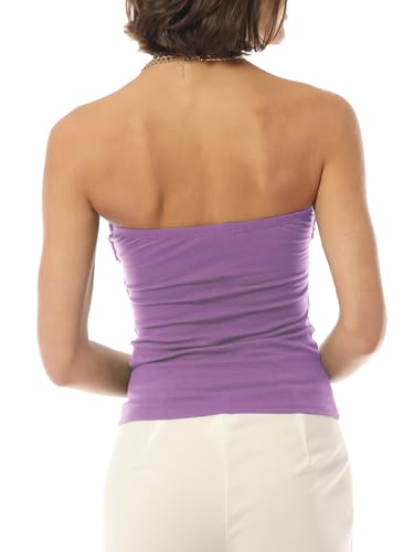Image of MixMatchy Women's Stretchy Strapless Tube Top Y2K Bandeau Top