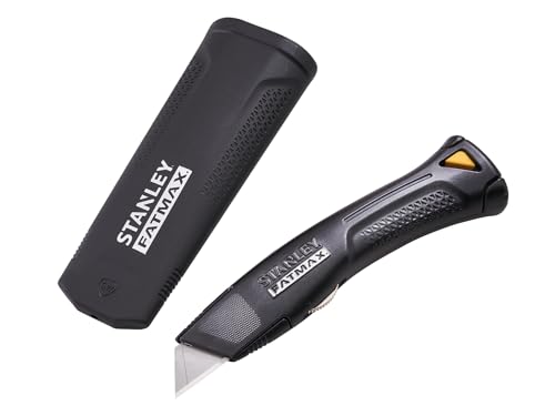 Stanley FatMax Heavy-Duty Trade Knife One-Handed Opening Utility Knife Available in Black or Silver Designed for Professional Use