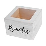 Organizador todo en : esta caja de almacenamiento de escritorio de madera es adecuada para guardar varios controles remotos, lo que garantiza un hogar organizado, organizador de control remoto de dormitorio, soporte de control remoto de escritorio para tv