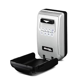 Master Lock 5425D Set Your Own Combination Wall Mount Lock Box with Light Up Dials, 6 Key Capacity, Black