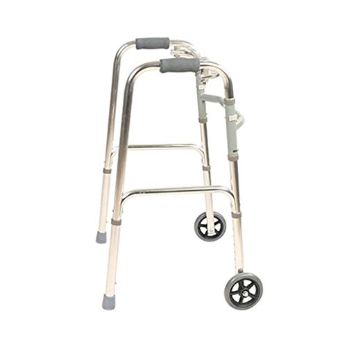 QHLMLL Rollator Pieghevole Leggero 2,6 kg Pieghevole per Adulti Anziani rollator deambulatore assistito The Climb on The Downhill deambulatore ausilio 2 Ruote Crut | Lega di Alluminio | Altezza Reg