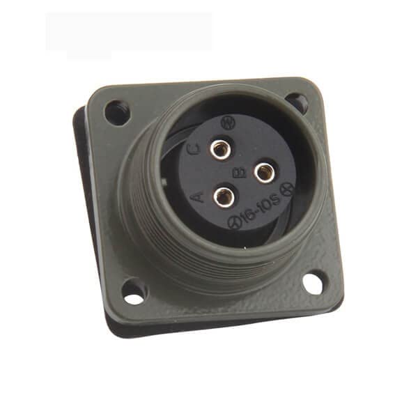 Military Spec Connectors MS3102A16-10S Industrial 16-10 Contact Arrangement Panel Mount MS5015 Series 3 Pin Female Connector
