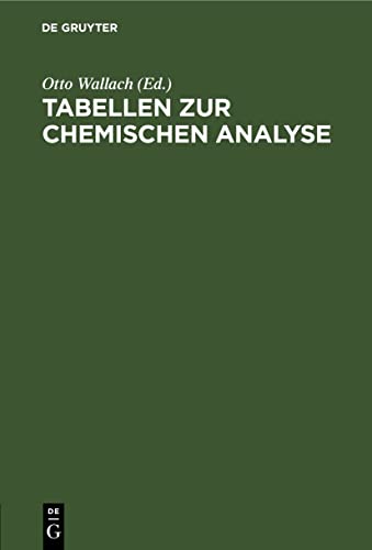 Tabellen zur chemischen Analyse