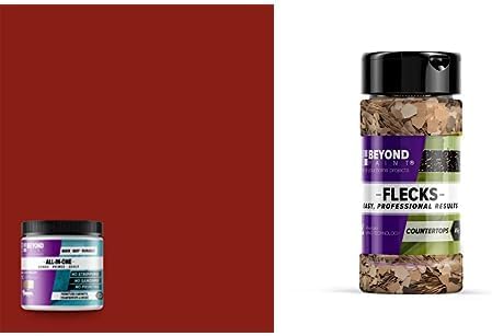 Beyond Paint Bundle, Includes (1) Pint of All-In-One Refinishing Paint in Poppy and (1) Five Ounce Multi-Colored Flecks