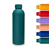 Botella Agua Acero Inoxidable de 500ml - Botella Agua Gym - Botella Térmica - Botella Deporte - Termo para Deporte, Gym, Viaje, Escuela, Exterior, Oficina, Hogar (Verde)