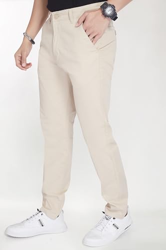 Image of DIVISIVE Men's Regular Fit Cotton Chinos Trousers Pants
