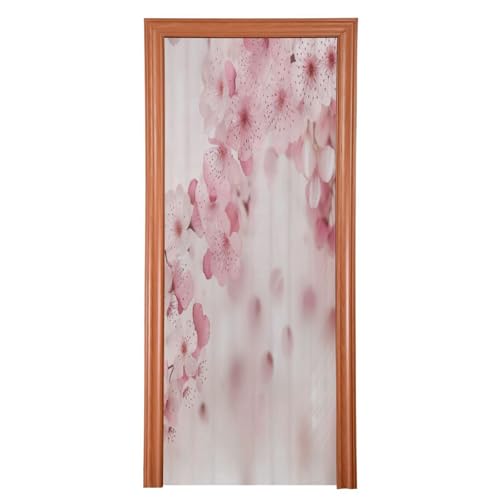 FLildon Japanese Sakura Flowers Blossoms Door Cover Decoration, Party Accessory Porch Decor for Festive Ornament Room Door Covers 36 x 98 Inch