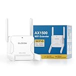 QLOCOM 2026 Newest1 AX1500 WiFi Extender Booster Blazing-Fast WiFi 6 1500Mbps WiFi Booster Range Extender Dual Band 5.8GHz & 2.4GHz Wireless Internet Booster, 3600 Sq.Ft Coverage, Ethernet Port